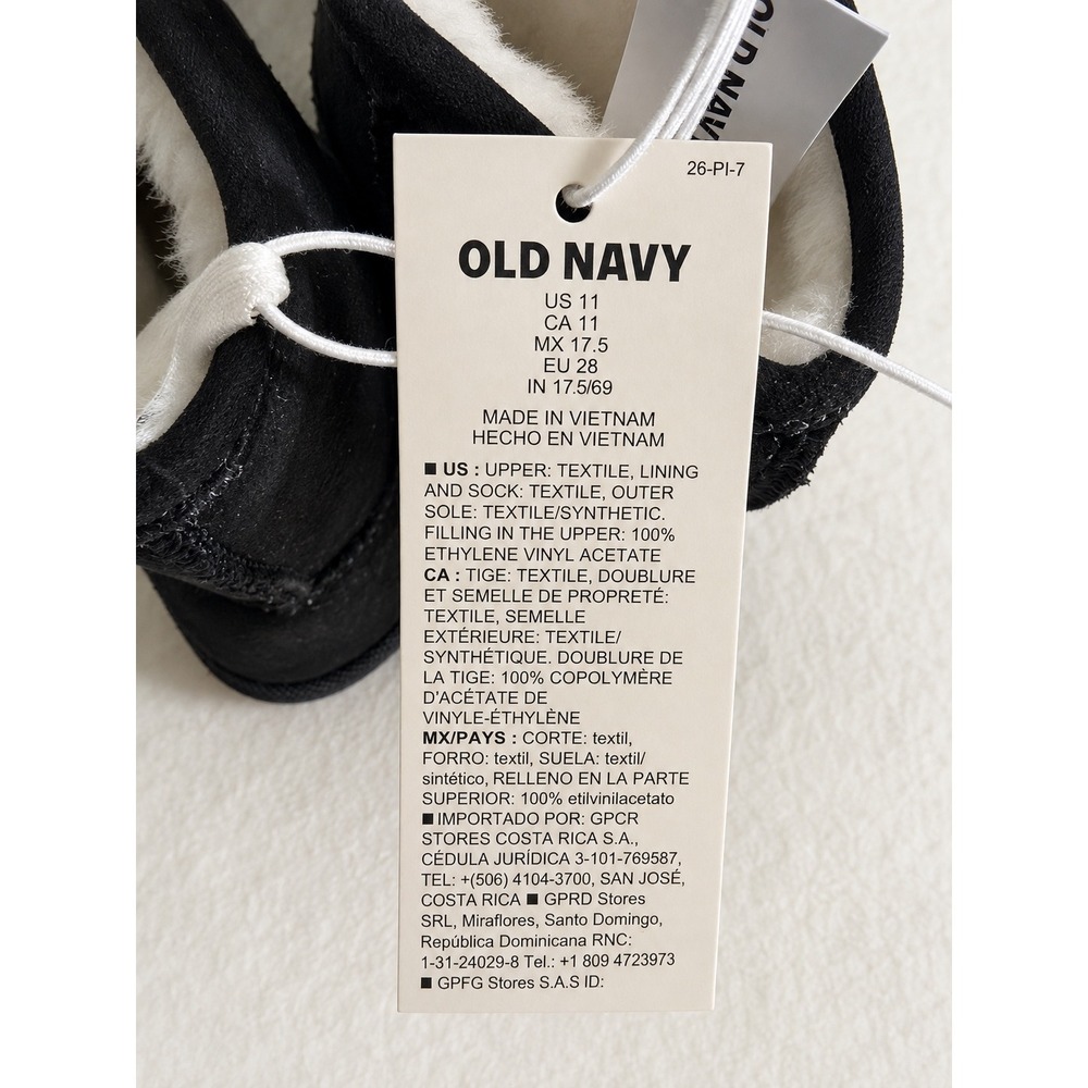 Old Navy Kids Black Faux Suede Faux Fur Lined Winter Boots Size 7 NEW - Picture 2 of 4